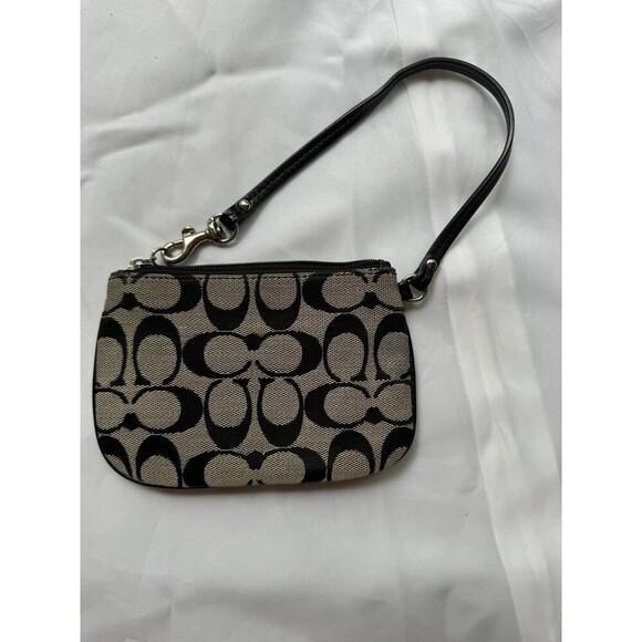Coach black monogram wristlet - Picture 1 of 8